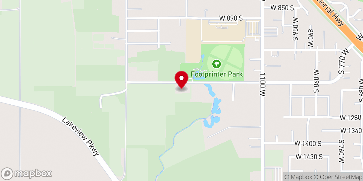 Map showing location of Provo Bible Church