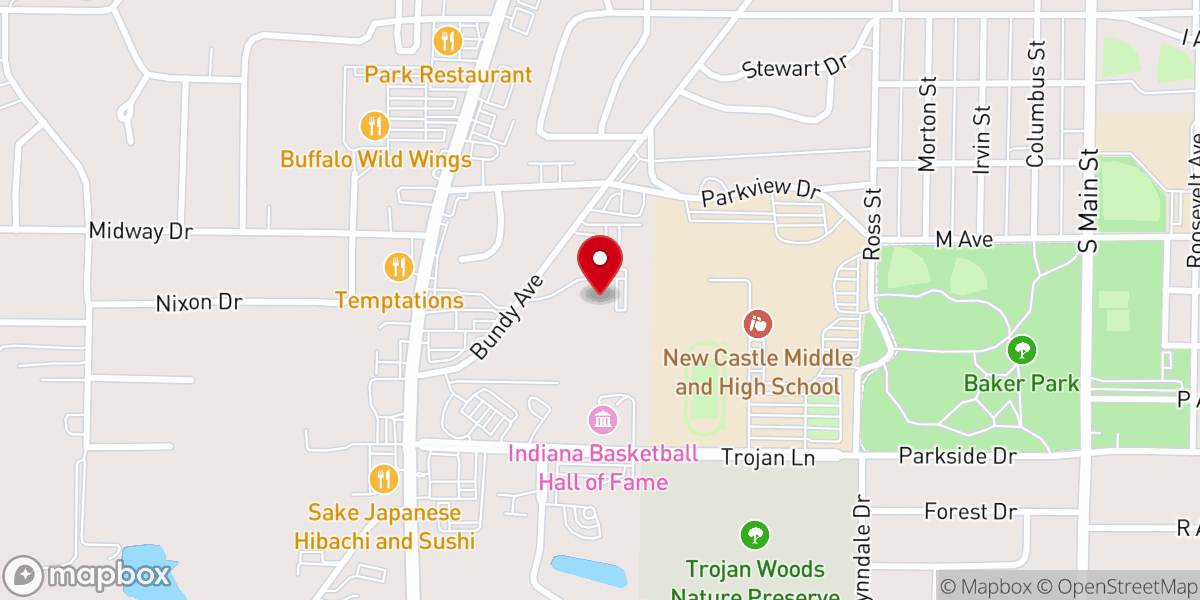 Map showing location of First Christian Church