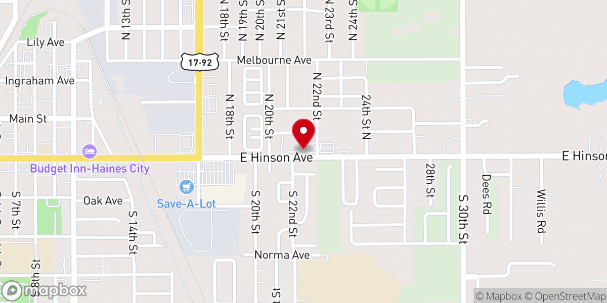 Map showing location of Landmark Baptist Church