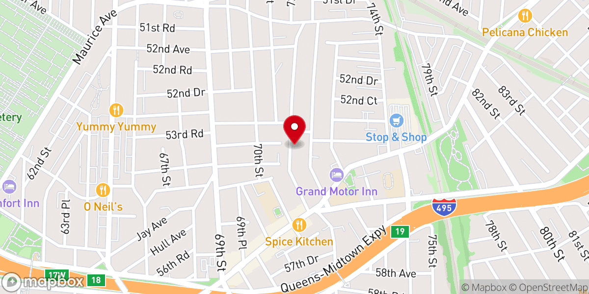 Map showing location of Maspeth Town Hall Inc