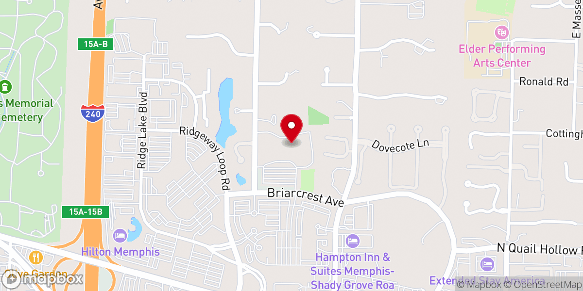 Map showing location of Memphis Athletic Ministries Inc