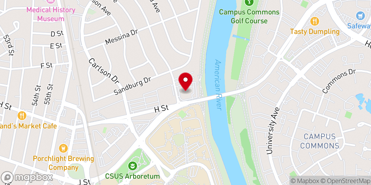 Map showing location of Sacramento Yugoslavian Seventh Day Adventist Church