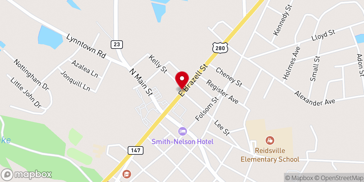 Map showing location of Grace Pointe Reidsville