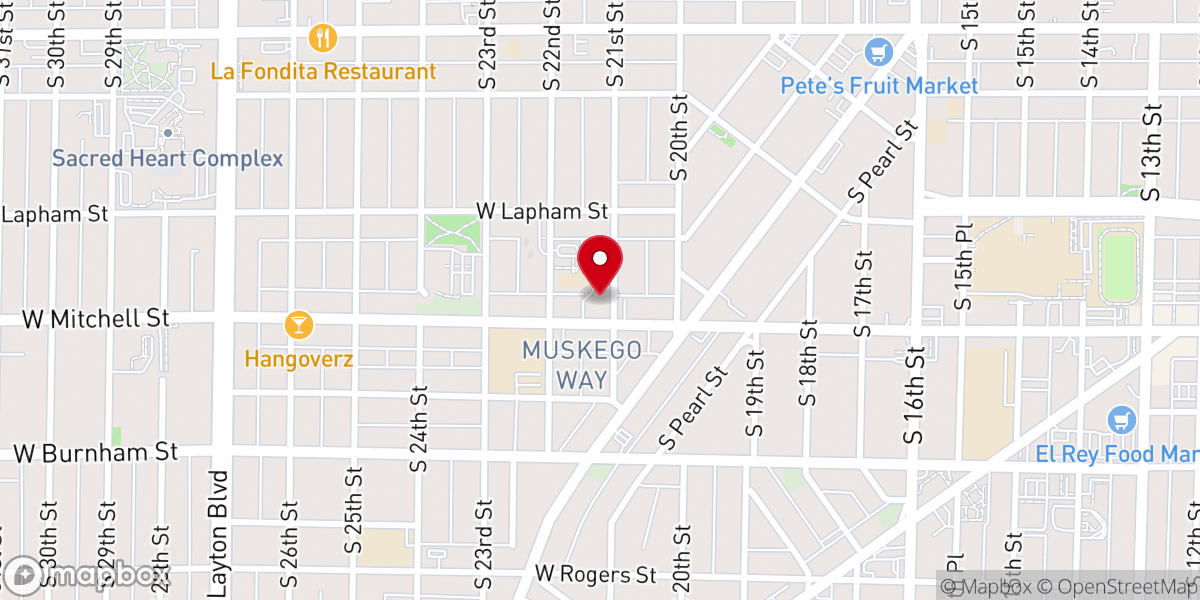 Map showing location of St. Vincent de Paul Church