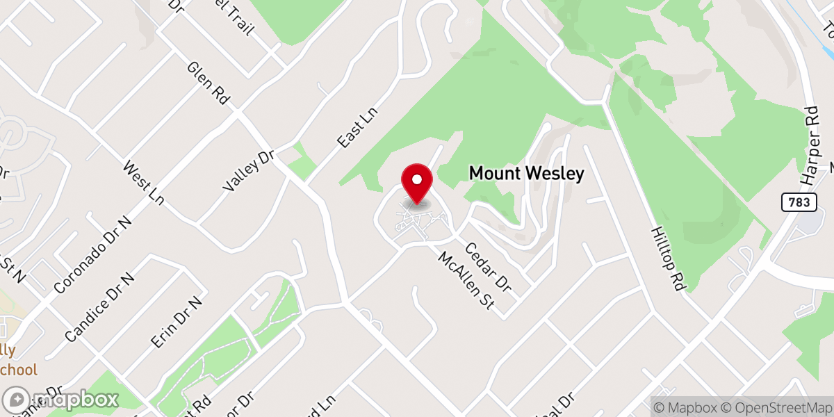 Map showing location of Light on the Hill at Mount Wesley