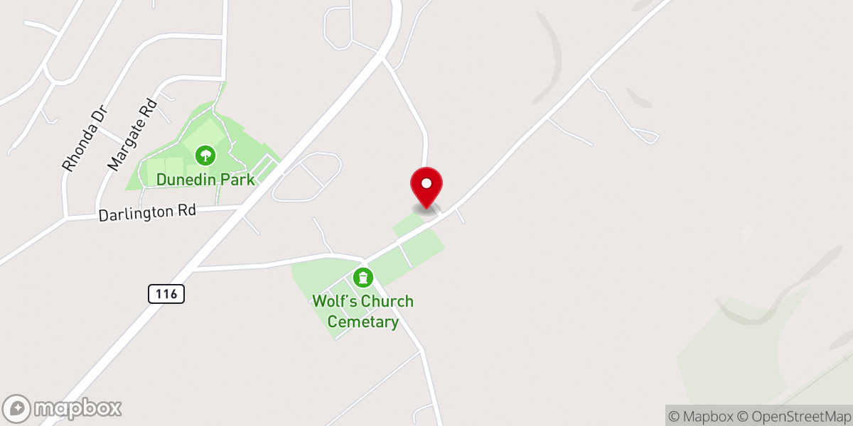 Map showing location of Wolf's Covenant Church