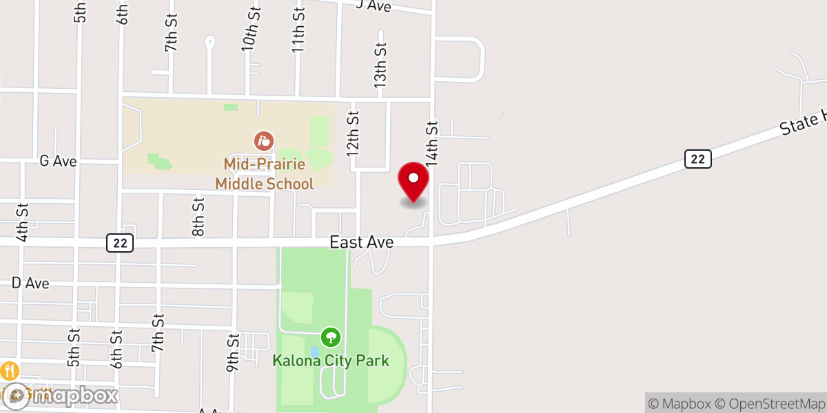 Map showing location of Sunnyside Mennonite Church