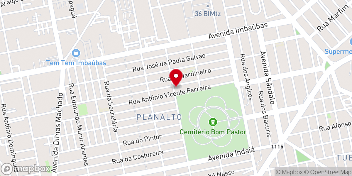 Map showing location of IGREJA BATISTA MEMORIAL - UBERLANDIA