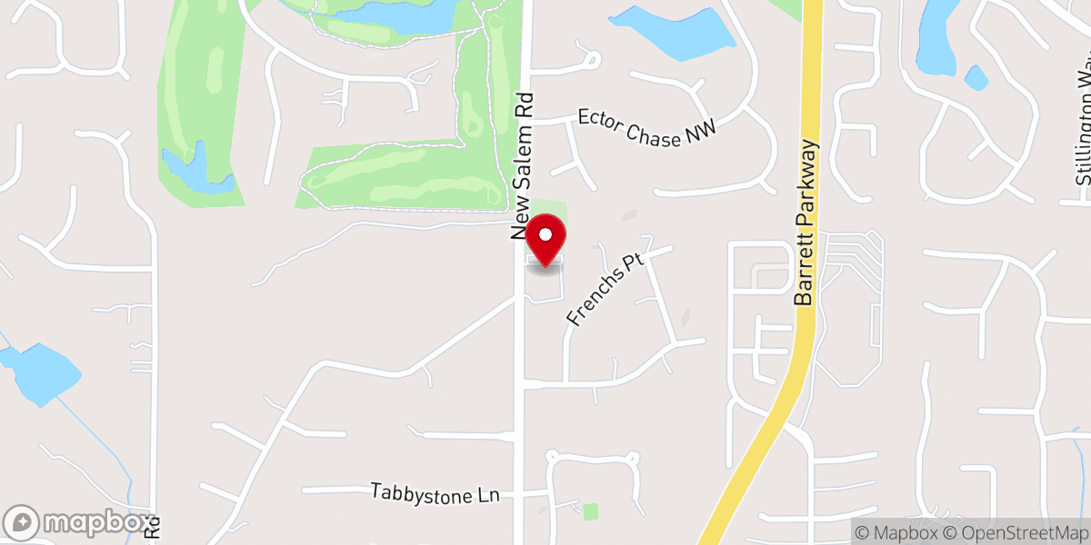 Map showing location of New Salem Baptist Church