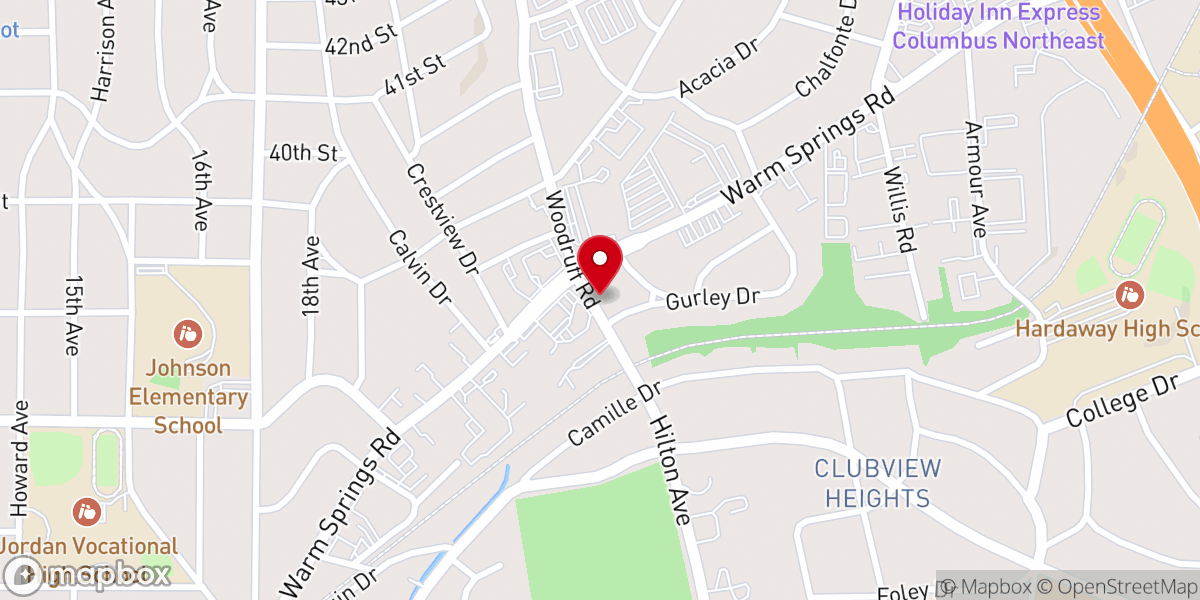 Map showing location of Hilton Terrace Baptist Church