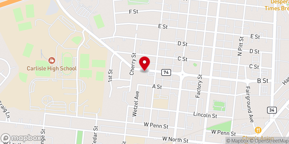 Map showing location of Wellspring Wesleyan Church of Carlisle