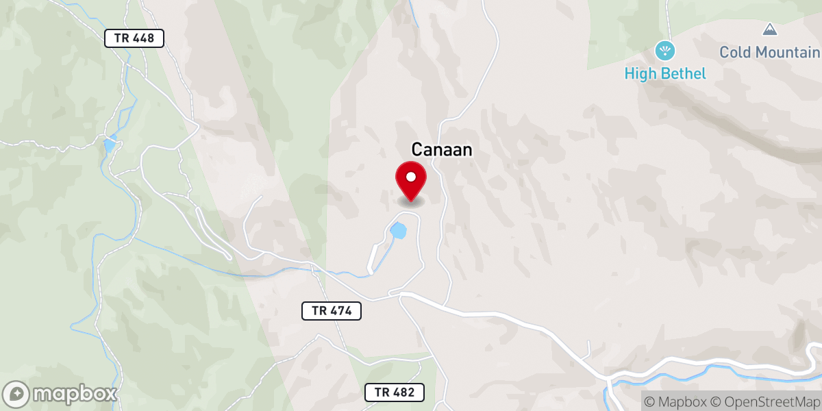 Map showing location of Canaan Land
