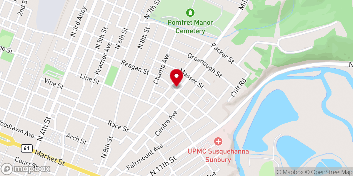 Map showing location of Sunbury City Church