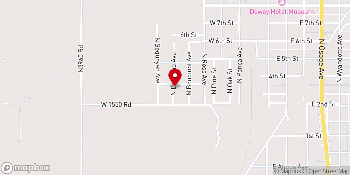 Map showing location of Westside First Baptist Church