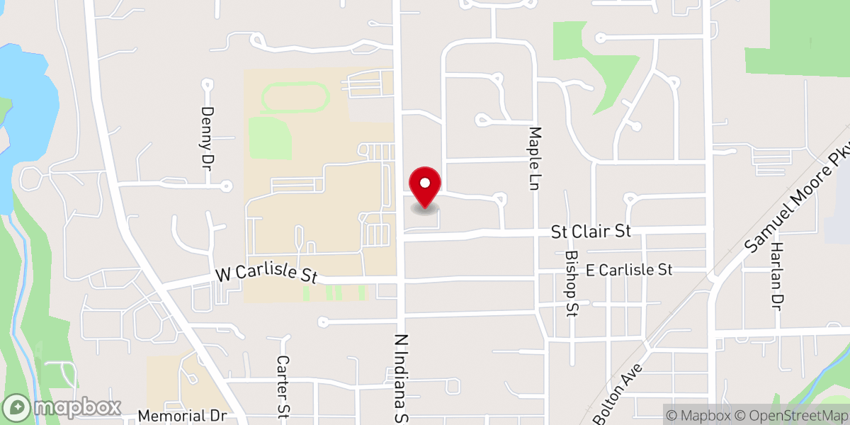 Map showing location of First Christian Church