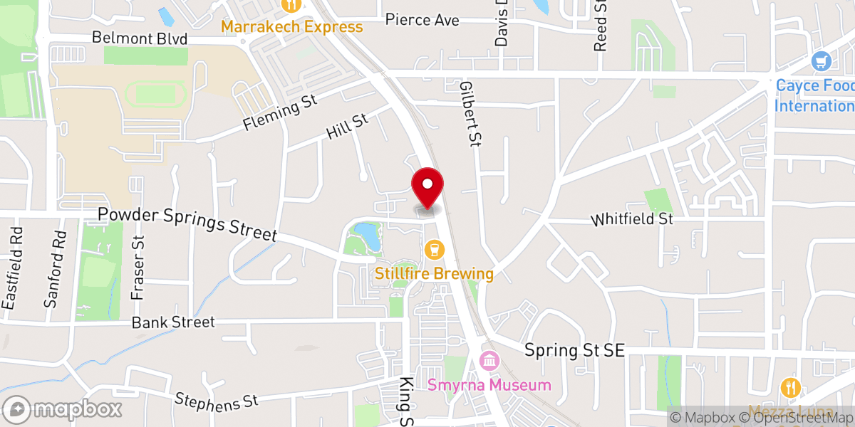 Map showing location of Smyrna Second Baptist Church