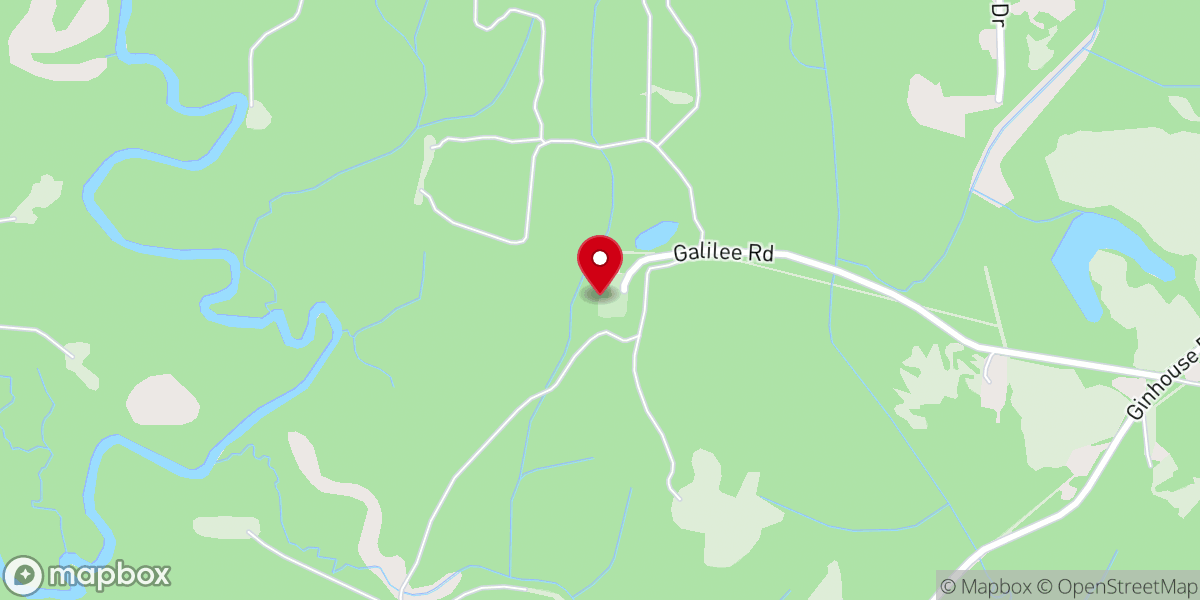 Map showing location of Galilee Baptist Church
