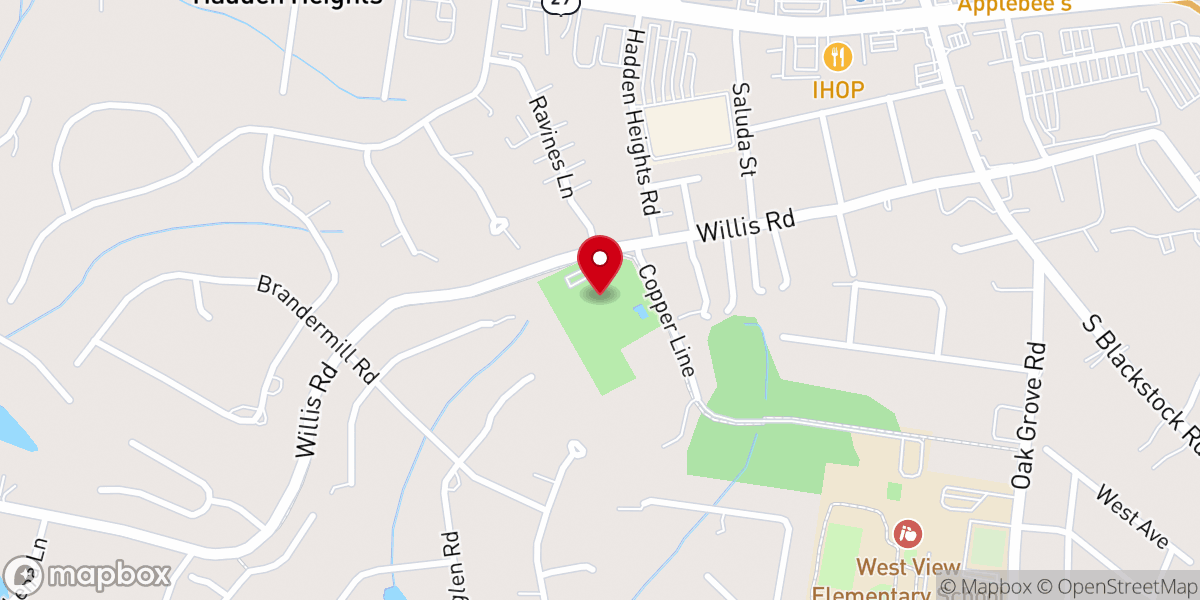 Map showing location of Grace Church Spartanburg