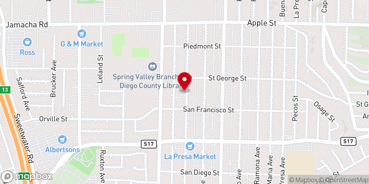 Map showing location of San Diego New Life Ministries