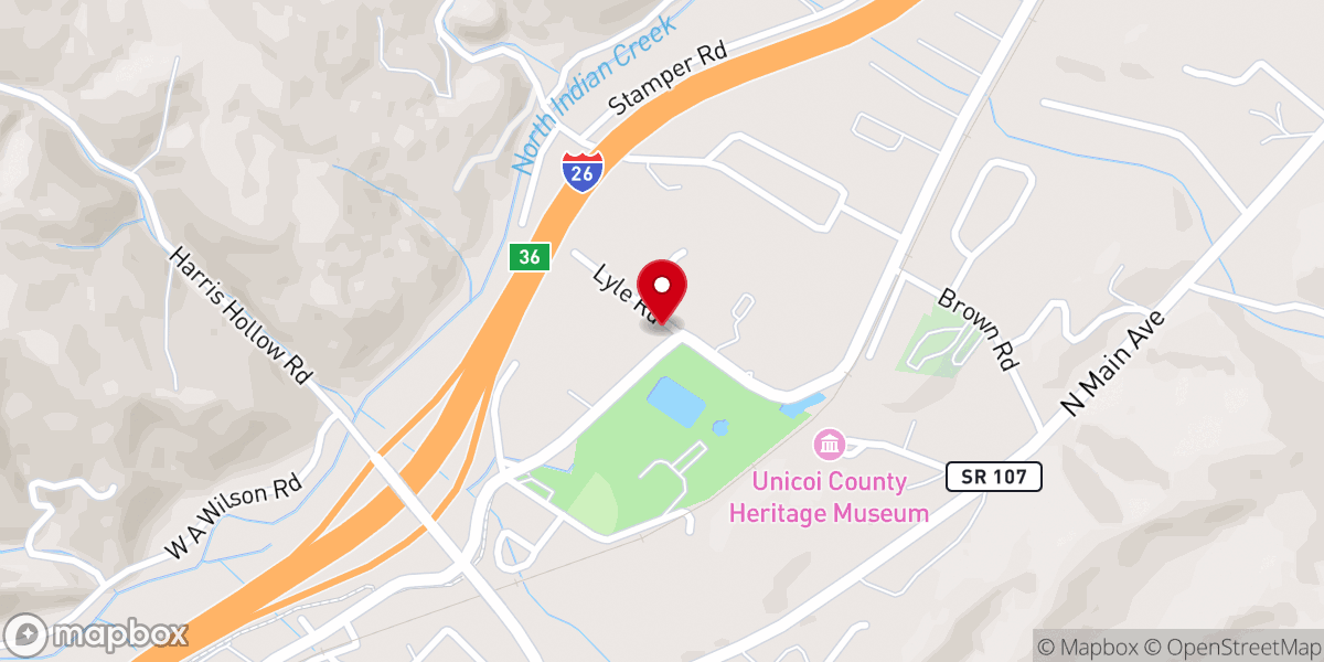 Map showing location of Bethseda Associate Reformed Presbyterian Church
