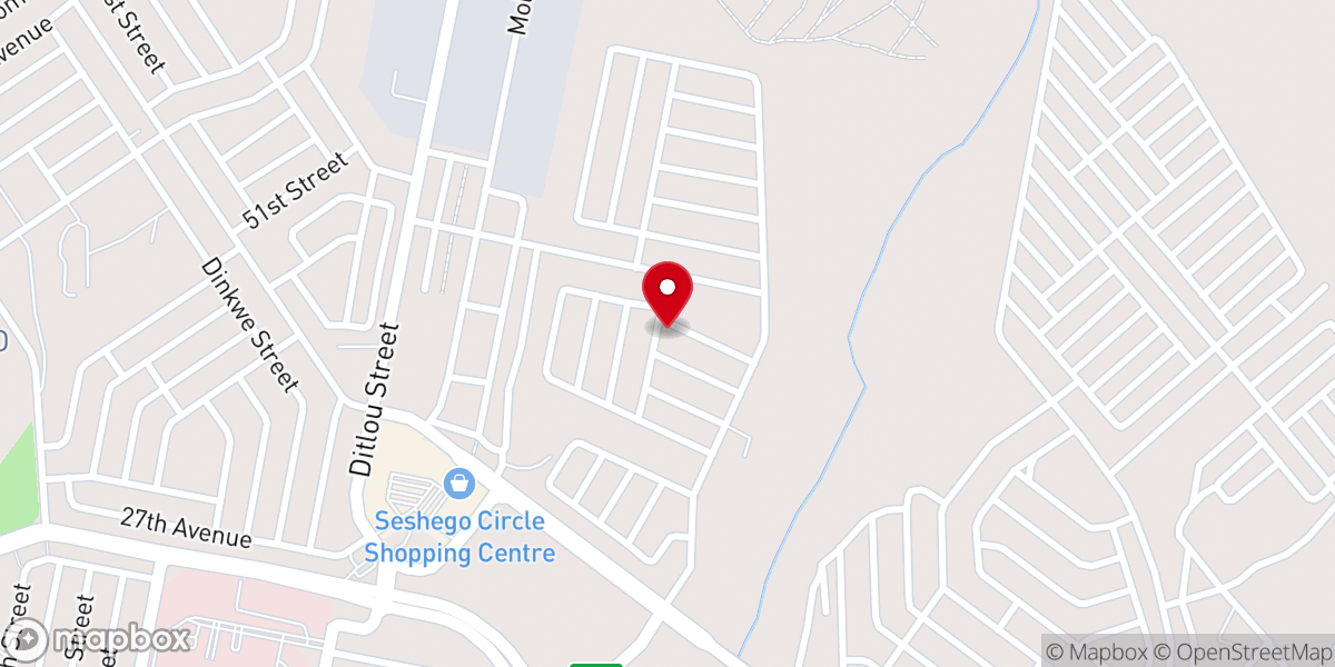 Map showing location of Seshego TACSA