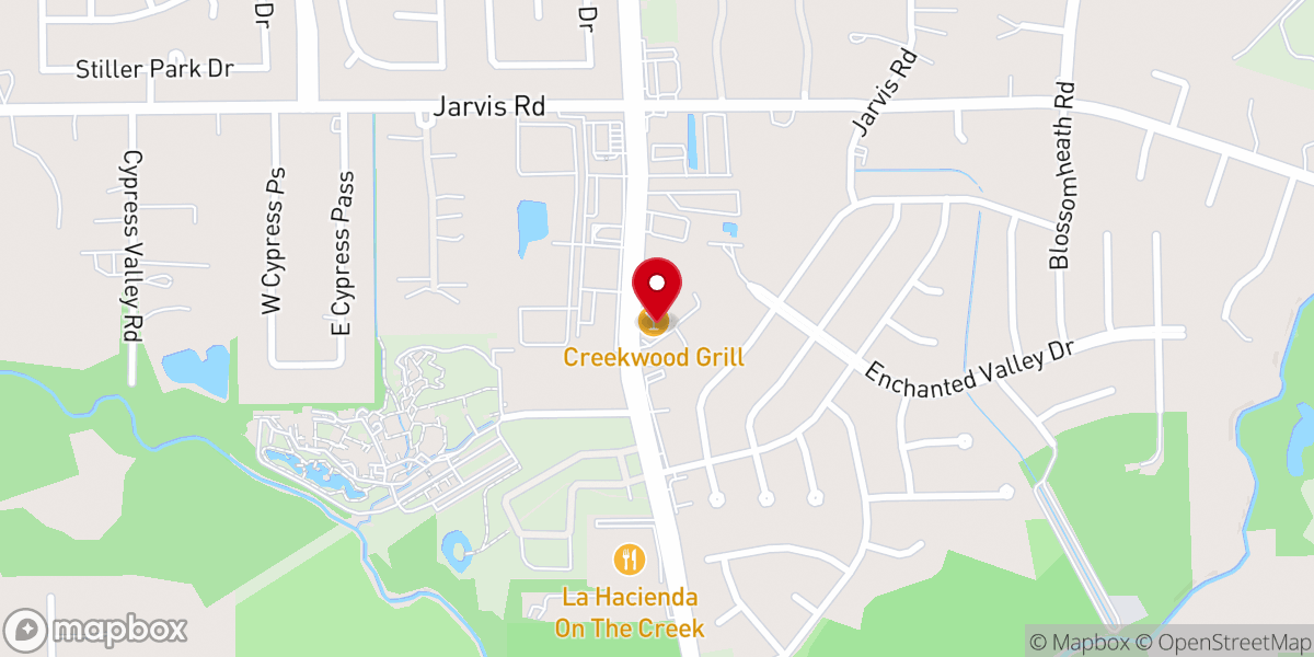 Map showing location of Cypress Chapel @ Creekwood Grill