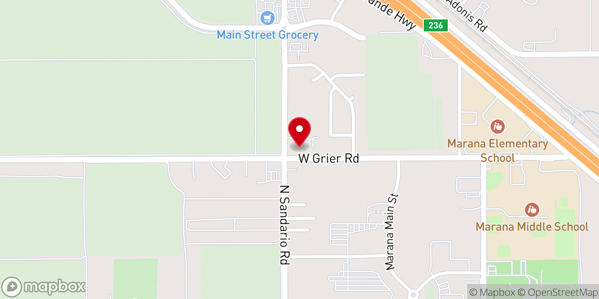 Map showing location of Community Christian Church of Marana
