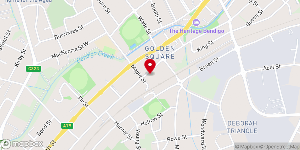Map showing location of St Mark's Anglican Church, Golden Square