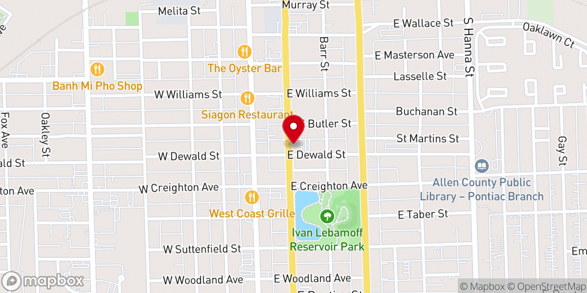 Map showing location of Faith United Methodist Church