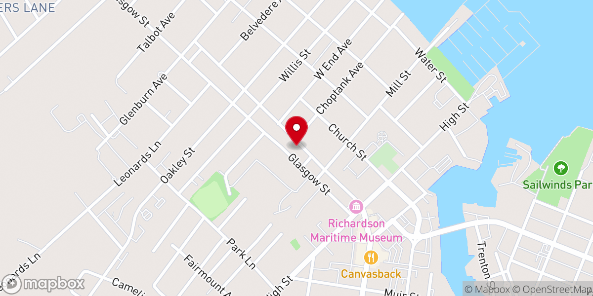 Map showing location of Bay Country Church