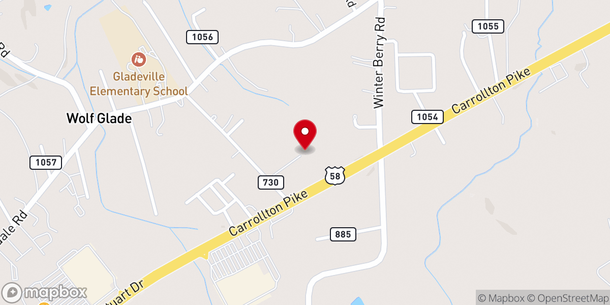 Map showing location of Christ Chapel Galax