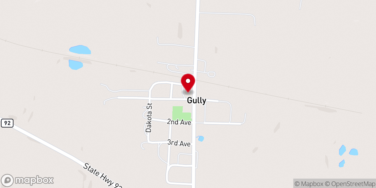 Map showing location of Shorty's Place