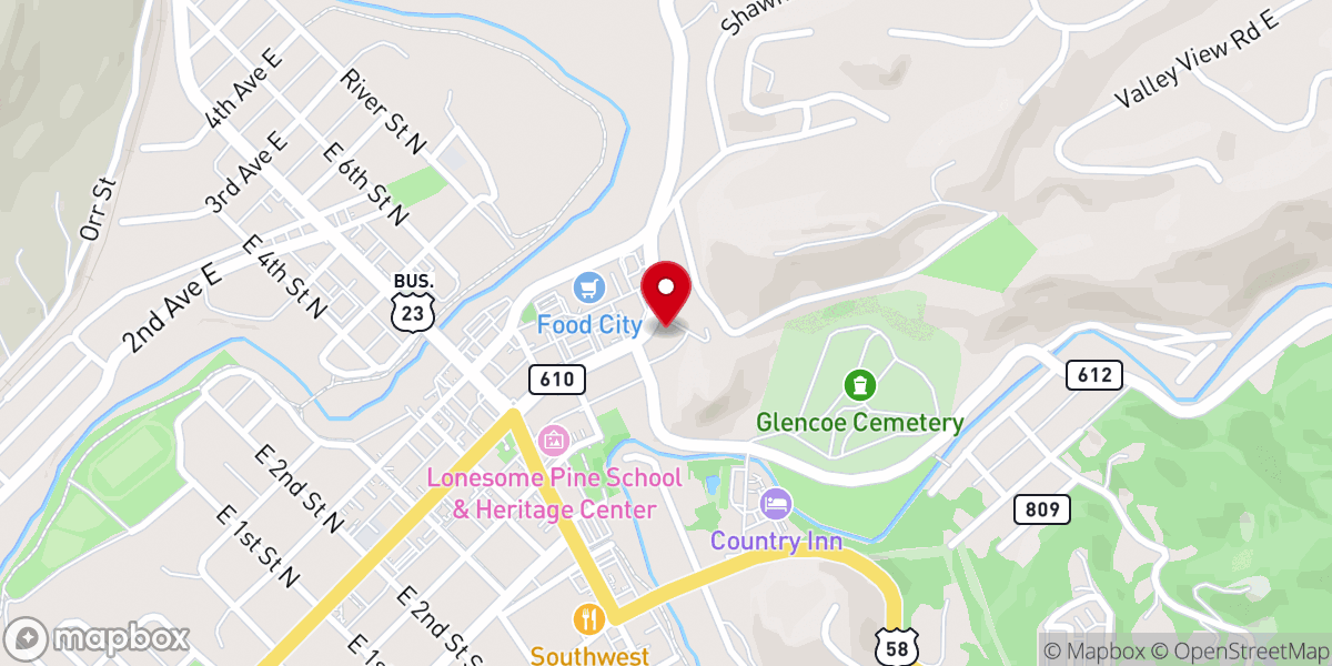 Map showing location of First Christian Church
