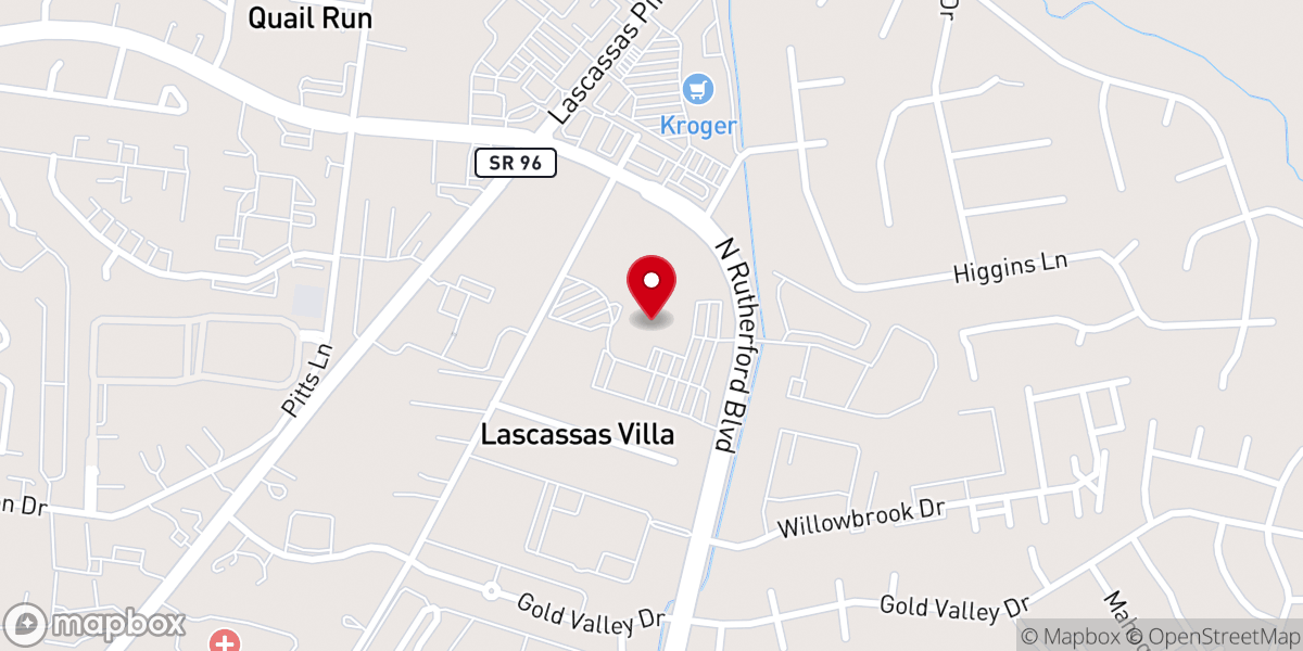 Map showing location of Belle Aire Baptist Church