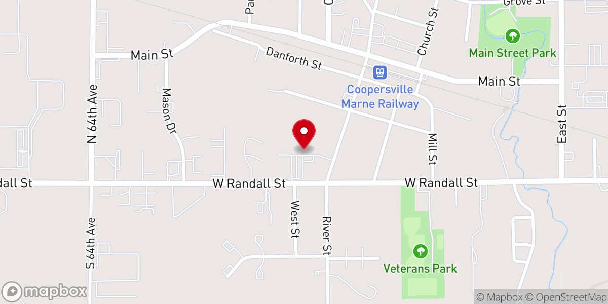 Map showing location of Coopersville Reformed Church