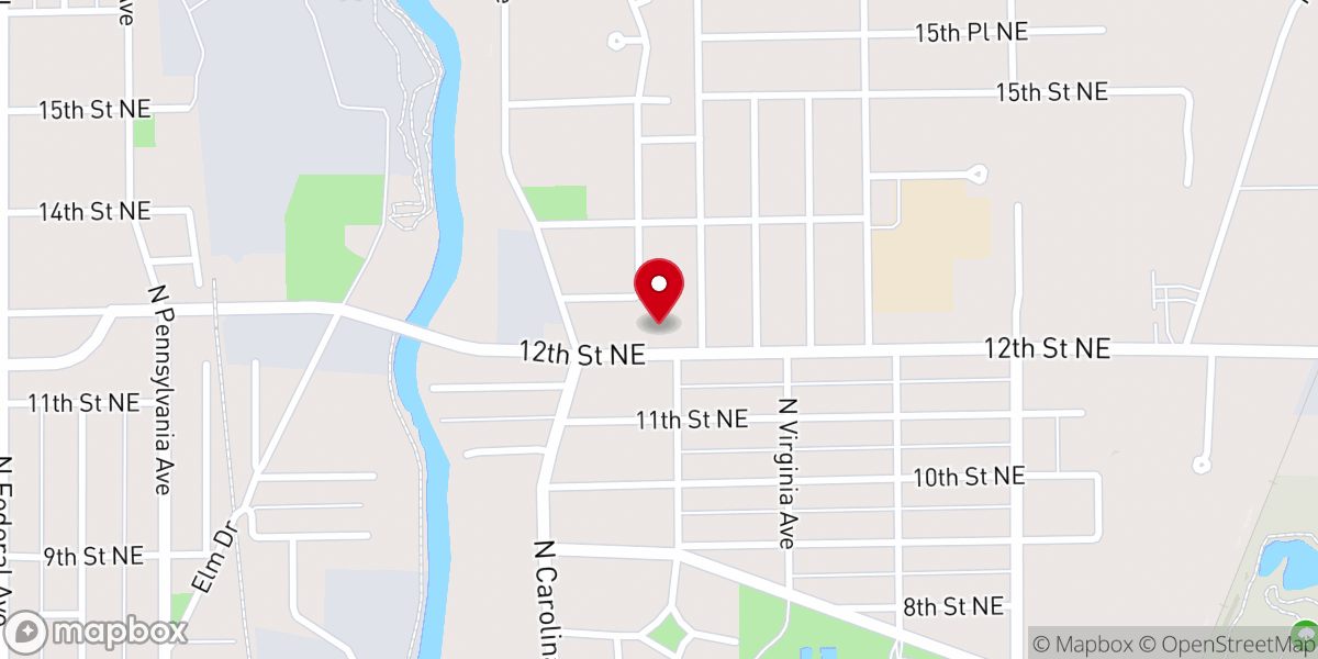 Map showing location of Prince of Peace Lutheran Church