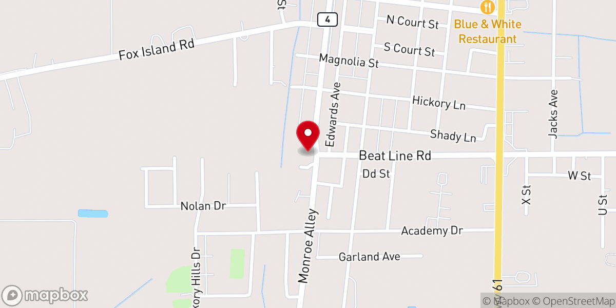 Map showing location of First Baptist Church