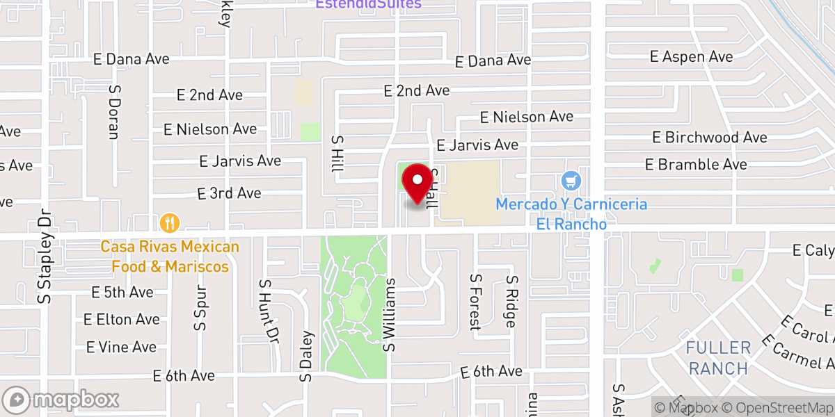 Map showing location of Mount Calvary Baptist Church - Mesa