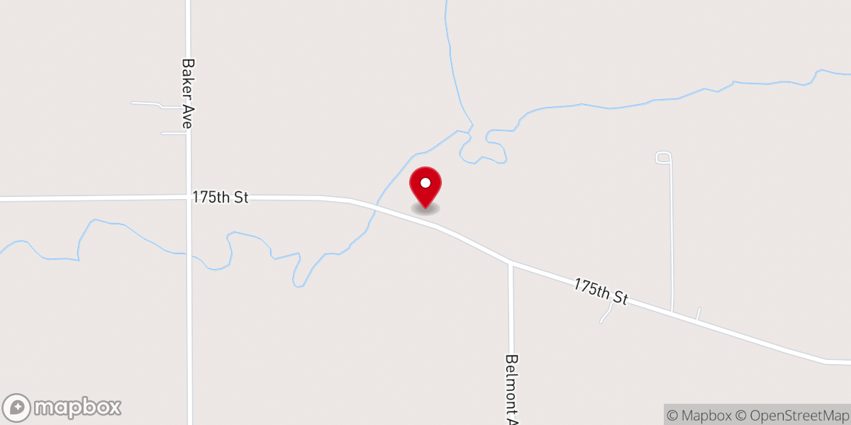 Map showing location of Coon Creek Church