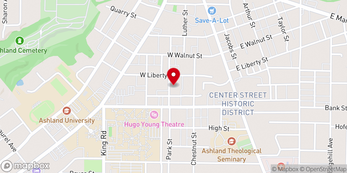 Map showing location of Park Street Brethren Church