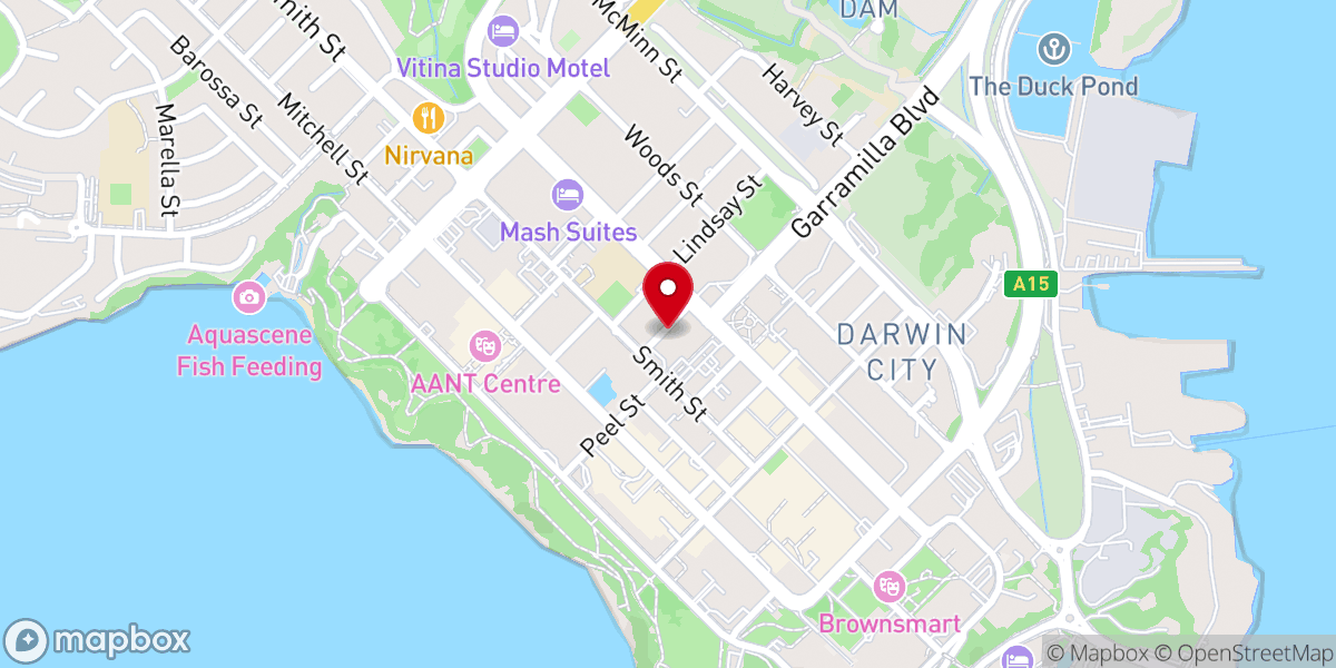 Map showing location of Darwin Full Gospel Church 다윈 순복음 한인 교회