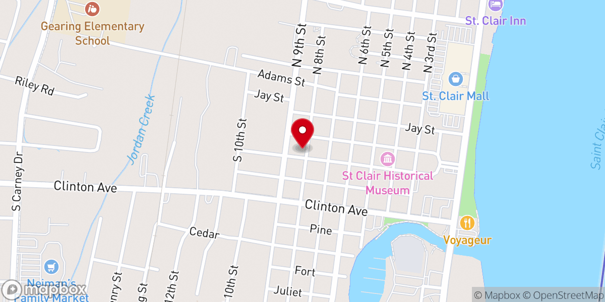 Map showing location of St. Clair Church of Christ