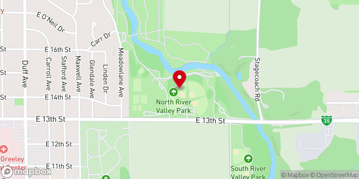 Map showing location of North River Valley Park