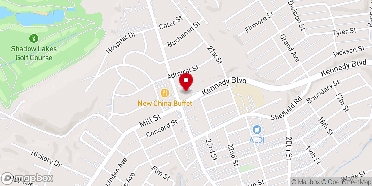 Map showing location of Mt. Carmel Evangelical Presbyterian Church