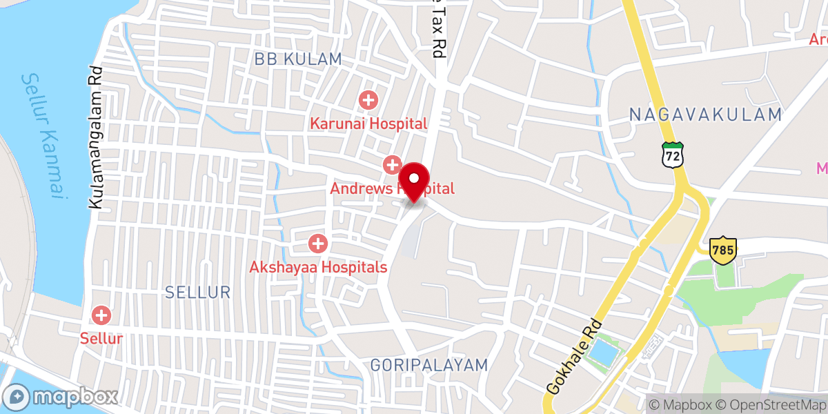 Map showing location of King City Church Madurai - English Church