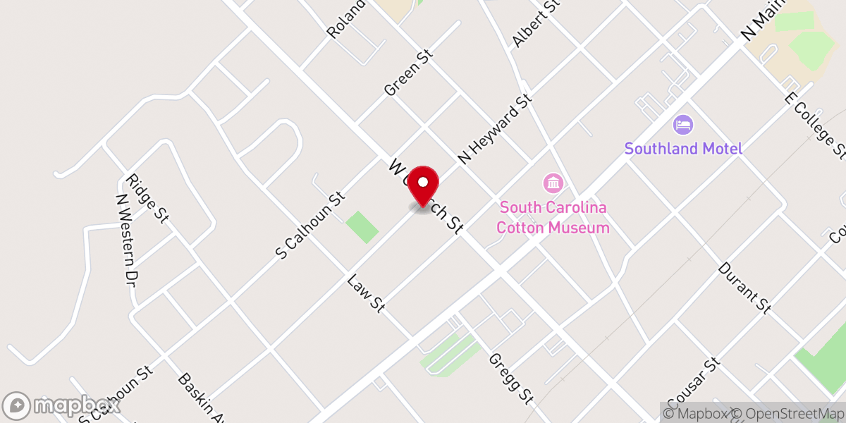 Map showing location of Bishopville First Baptist Church