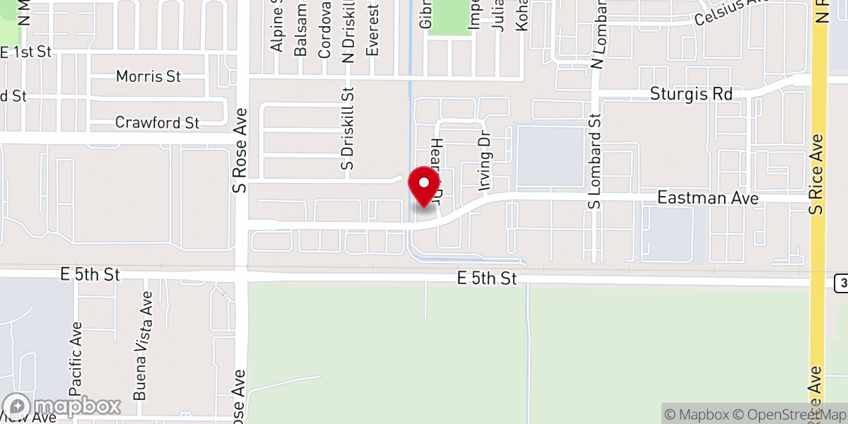Map showing location of Glorious Church