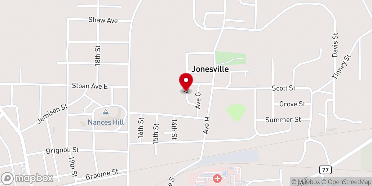 Map showing location of Greater Ebenezer Baptist Church