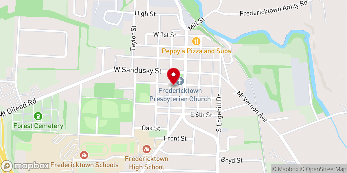 Map showing location of Light of Life Church