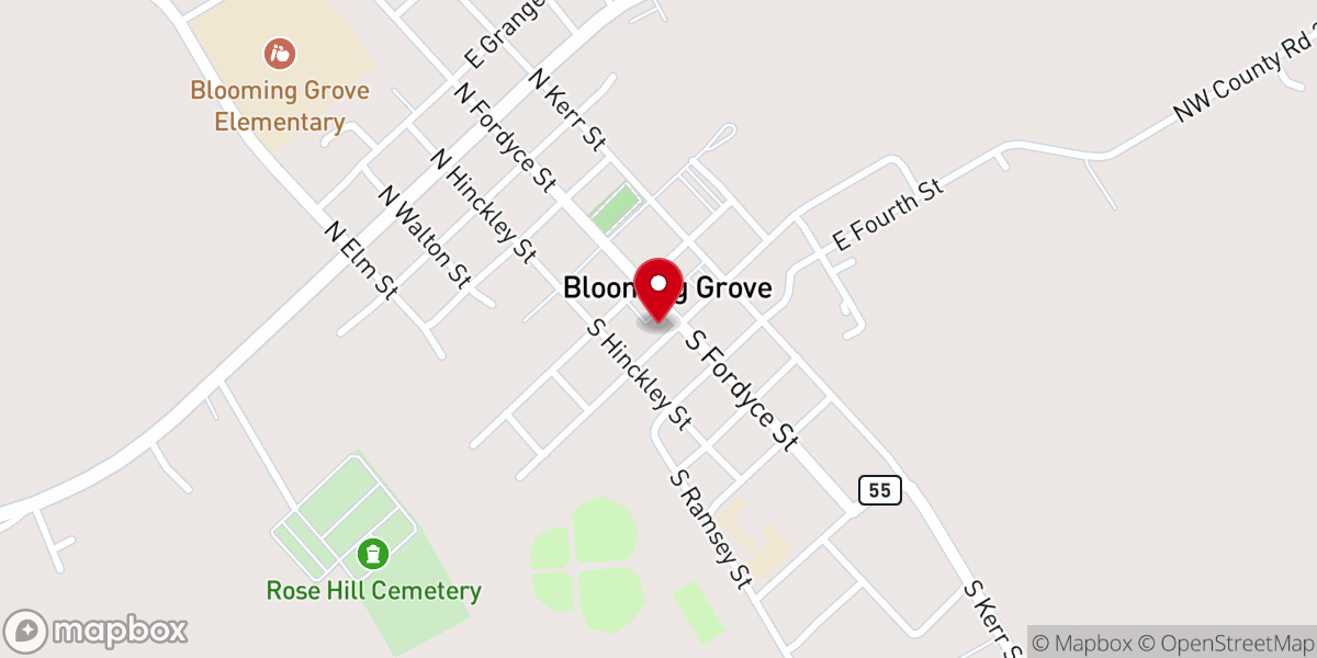 Map showing location of Central Baptist Church